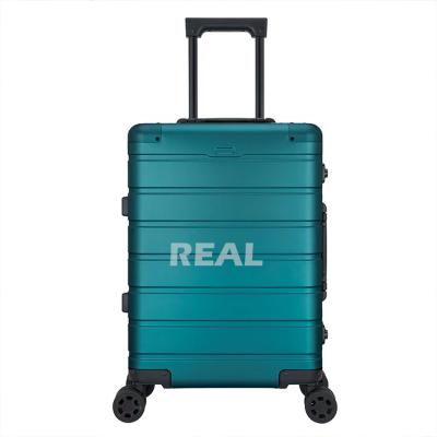 China The school \ travel background manufacturers \ etc. sell Shell Aluminum Magnesium Alloy Luggage hard 24 inch password trolley suitcase moving luggage for sale