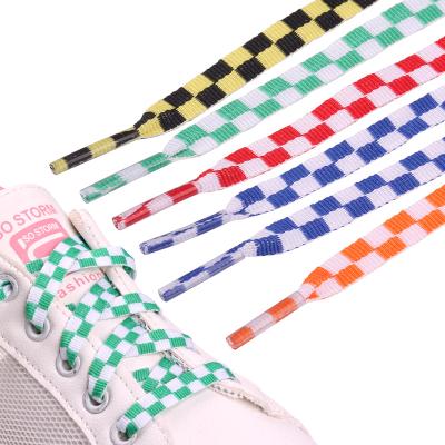 China 23] general black and white checkered lane flat lace [cloth panel shoe casual sneaker shoe lace up flat plaid for sale