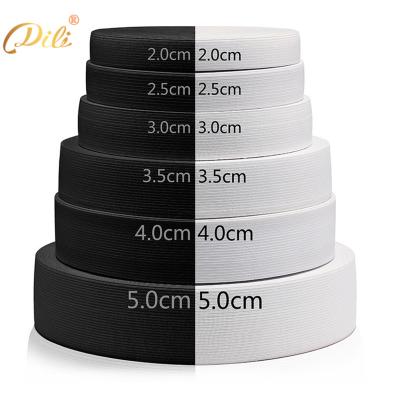 China Factory 2.0cm Bungee Webbing Polyester Flat Elastic Strap Elastic Seam Knitting Elastic Band Eco-friendly Wholesale Elastic Waistband for sale