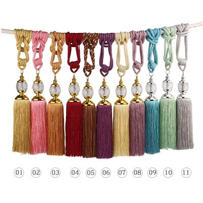 China Colorful Tassel Curtain Tiebacks Curtain Accessories Curtain Tassels With Crystal Bead for sale