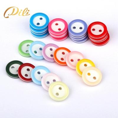 China Durable 10mm Diameter Resin Button Two Holes Buttons For Shirt Button With Logo for sale