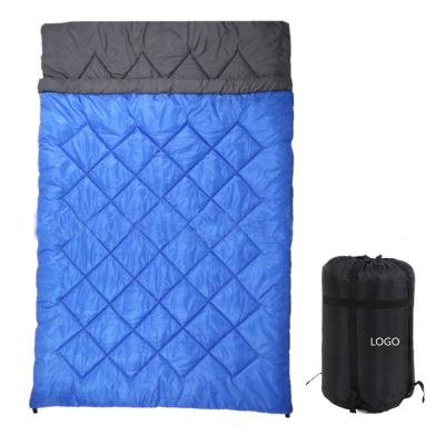 China Outdoor Adult 2 Person Double Wide Sleeping Bag Sleeping Bag With Pillows for sale