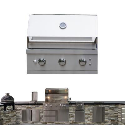 China Easily Assembled Outdoor Cooking Rust Free Barbecue 3 Burner Gas Grill 304 Stainless for sale