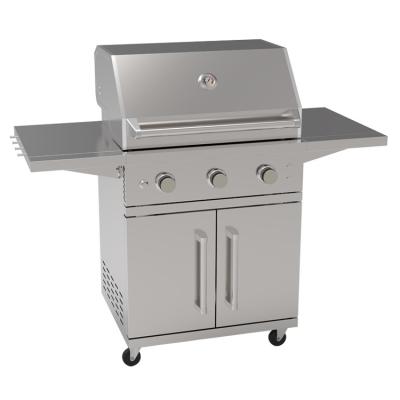 China Easily Assembled 3 Burner 28inch Free Standing Grill With Cart for sale