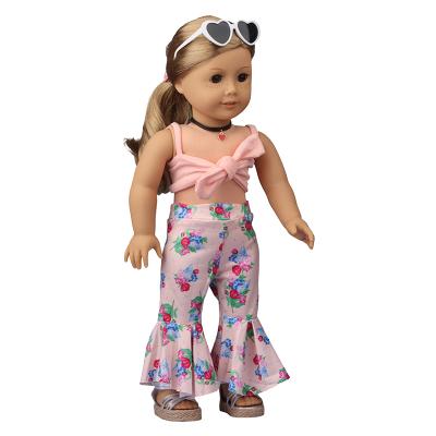 China 2022 Hot Selling Amazon Toy Cartoon American Girl Doll Floral Pants And Wrapped Chest 18 Inch Fashion Floral Pants And Wrapped Chest for sale