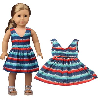 China 2022 American cartoon toy factory direct doll girl striped skirt 18 inch doll fashion striped skirt for sale