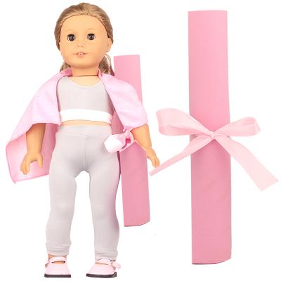 China 2022 Newest Arrival American Cartoon Toy Doll Girl's Yoga Mat Three Different Color 18 Inch Yoga Mat for sale