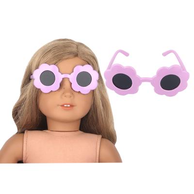 China 2022 Newest Arrival American Cartoon Toy Doll Flower Girl Sunglasses 18 Inch Fashion Colorful Flower Sunglasses for sale