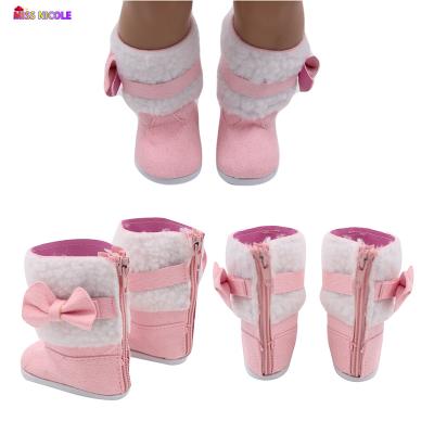 China 2022 Newest Arrival American Cartoon Toy Doll Girl Zipper Bow Boots 18 Inch Zipper Bow Boots for sale