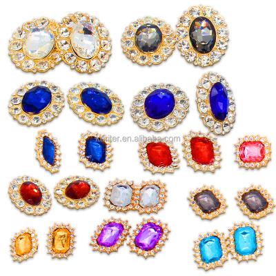 China Custom Wholesale Custom Charm Rhinestone Gemstone Crystals Shoe Clog Charms Accessories For Clog Decoration for sale