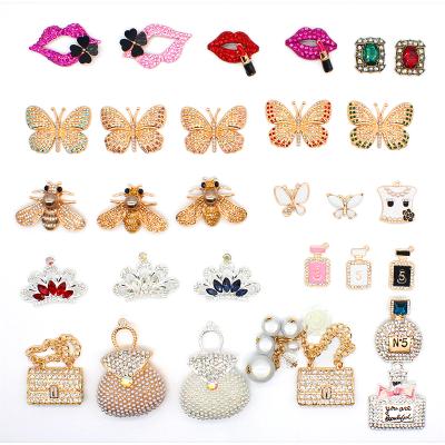 China Custom New Product Designer Clog Charm Metal Bead Rhinestone Decoration Shoes Charms For Garden Shoes Croc Charm for sale