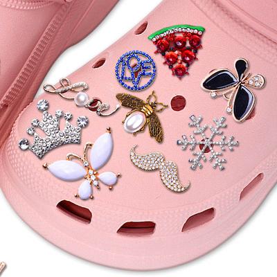 China Custom Clog Charm Metal Croc Shoe Charms Rhinestone Shoes Croc Charms For Shoe Charm for sale