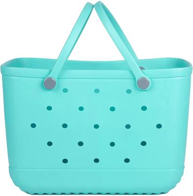 China Other summer hot sale ladies tote bag breathable good quality silicone beach bogg bag for outdoor for sale