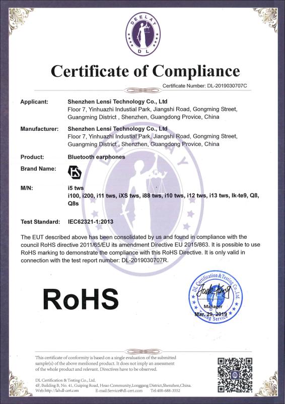 RoHS - Shenzhen Lensi Technology Co., Ltd.