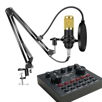 China Professional Usb Sound Card Music Microphone Bm800 Connector Earphone For Recording Studio Sound Card Live Stream Usb V8 Home Audio Sound Card for sale