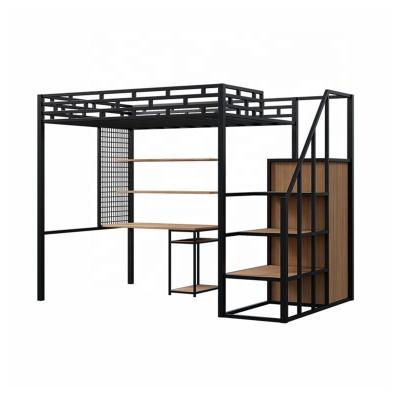 China Save Space Queen Size Single Size School Apartment Furniture Bunk Loft Metal Bed for sale