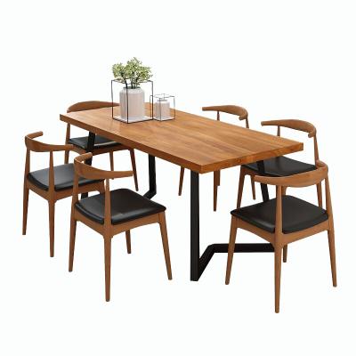 China Modern Contemporary New Design 6 Seater Long Piece Cheap Dining Table For Kitchen for sale