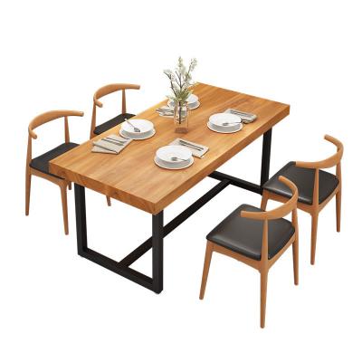 China Modern 4 Seater Modern Rectangle Metal Frame Home Furniture Dining Table for sale