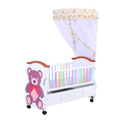 China Modern Wooden Baby Hutch Bed Crib Baby Cradle For Sale (AK) for sale