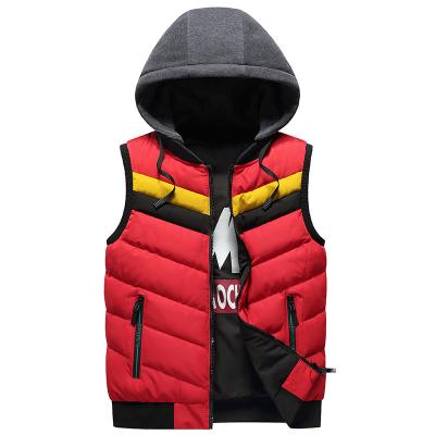 China Autumn And Winter Men's Reversible Sleeveless Bilateral Wear Plus Size Cotton Clothing Waistcoat Zipper Hooded Pure Cotton Thickened Vest for sale