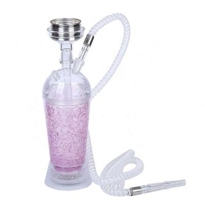 China With LED Light Factory Wholesale Custom Portable Travel Shisha LED Hookah Electronic Smoking Mini Shisha Hookah Acrylic Cups for sale