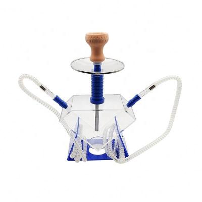 China With LED Light Wholesale Acrylic Hookah With Two Hose Hookah Shisha Fancy High Quality Acrylic Shisha With LED Light for sale