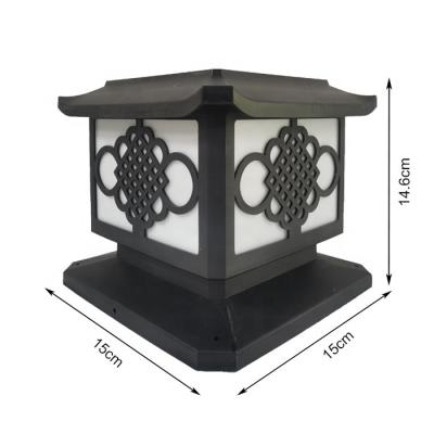 China Plastic Zhenghong Solar Powered Sensor Lamp Backyard Pathway Good Brightness Decoration Solar Led Gate Pillar Light for sale