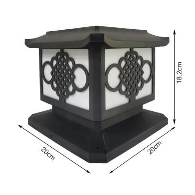 China Plastic Zhenghong Solar Panel Integrated Battery Backyard Pathway Good Brightness Solar Led Gate Pillar Light for sale