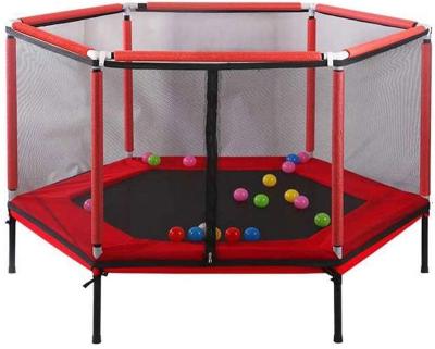 China With Protective Net 4ft 5ft 6ft 7ft Kids Jumping Hexagon Junior Trampoline With Safety Net Included for sale