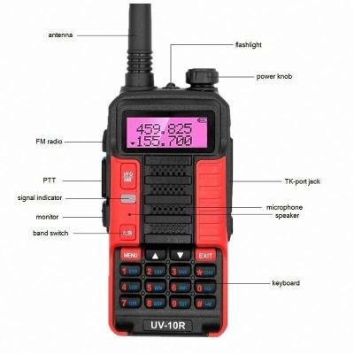 China Hot Selling 10W VHF / UHF Communication Dual Band Handheld Two Way Radio Bf-Uv10r for sale