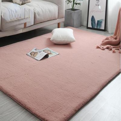 China Non-slip Nordic Living Room Bedroom Faux Fur Rabbit Blanket Soft Artificial Carpet for sale