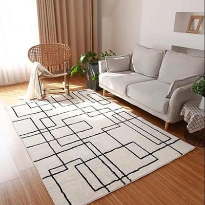 China Morocco washable style simple design puzzled carpet thick white living room, beni ourain blanket for sale