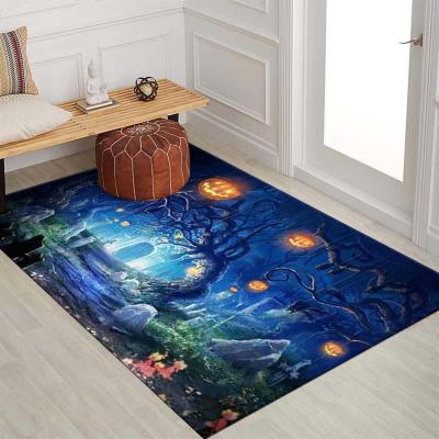 China Entrance Front Door Back Door Floor Halloween Cover Non Skidding Washable Happy Hallway Carpet for sale