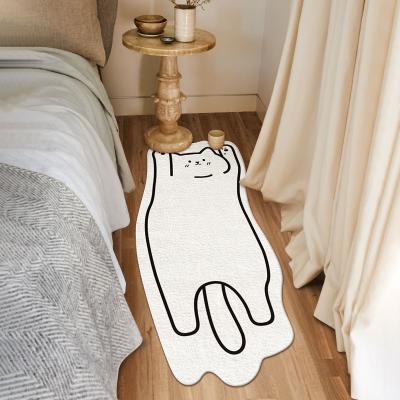 China Wholesale Non-slip Shaped Cute Microfiber Cartoon Bedside Blanket Rug Mat for sale