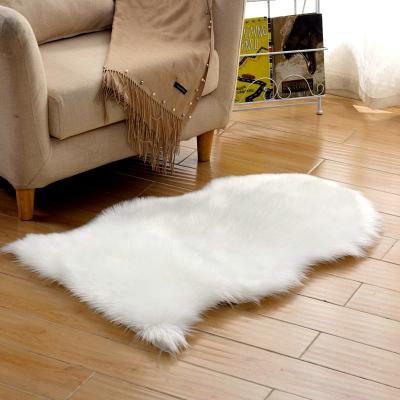 China Cushioned Black Dark Gray Single Area Rugs Living Room Rugs Bed Room Rugs Faux Sheep Fur Rug for sale