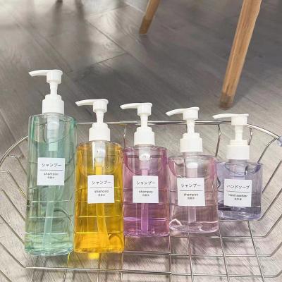 China Personal Care Transparent Plastic Bottle , Empty PET Shampoo Body Wash Lotion Cream Bottle Cylindrical for sale