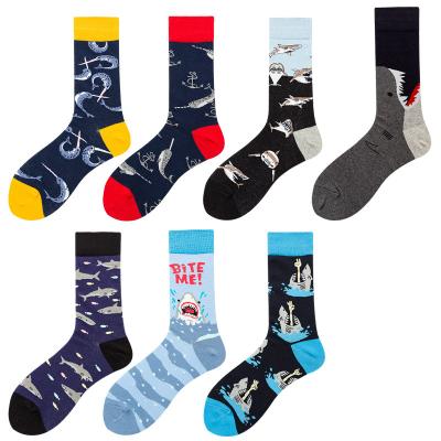 China Fashion XL-51 Breathable Socks Street Skateboard Men And Women Cotton Happy Crew Socks for sale