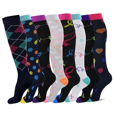 China QUICK DRY Running XL-444 Marathon Sports Stockings Cycling Socks 20-30mmhg Pressure Sport Socks Mencompression Socks for sale