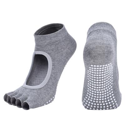 China XL-202 women dance floor pilates yoga non-slip bare back half fingers five finger anti-skid socks for sale