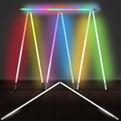 China Hotel outdoor decorative lights colorful t8 tube light standing hanging rgb led fluorescent tubes lights with remote control for sale