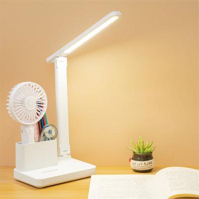 China Eye Protection Modern Rechargeable Study Portable Folding Switch Led Table Lamp With Pen Holders for sale