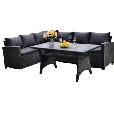 China Modern Luxury Outdoor Rattan Patio Garden Patio Sofas Wicker Character Style Living Room Sofa Set Furniture Waterproof for sale