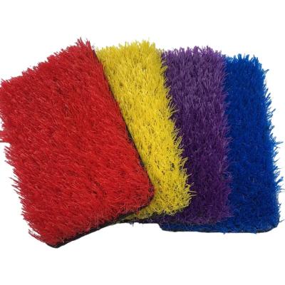 China Sports Hunt Rainbow School Playground Grass Free Samples Wholesale Artificial Turf Colorful Grass for sale