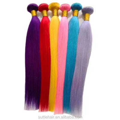 China Wholesale Silky Straight Wave Color Hair Ombre Hair Bundles , Brazilian Pink Color Hair Extensions for sale