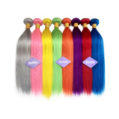 China Wholesale Brazilian Silky Straight Wave Hair Weave Bundles Colored Bundles Gray Red Blue Pink Purple Remy Hair Bundles WEAVING Silky Straight Wave for sale