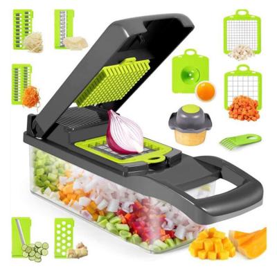 China Viable 12 in 1 Manual Kitchen Multifunctional Auxiliary Food Processor Fruit Cleaver Fast Onion Cleaver for sale