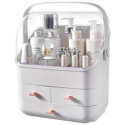 China Viable Hot Selling Plastic Storage Box Cosmetics Drawer Cosmetics Makeup Manager Glass Storage Suitcase for sale