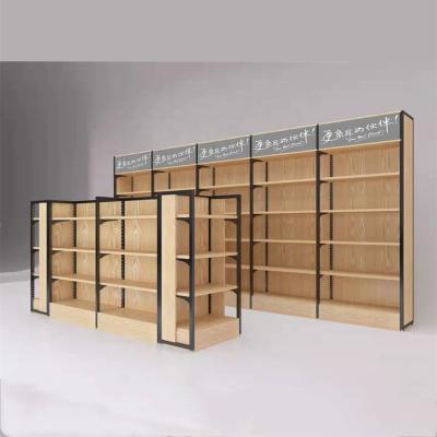 China Double Sided Cheap Stand Supermarket Store Retail Shelves Racks Shop Gondola Wall Shelving Unit for sale