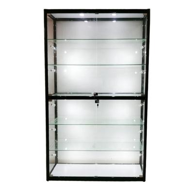 China Aluminum fashionable cheap glass aluminum display cabinet profile showcase retail smoke store for sale