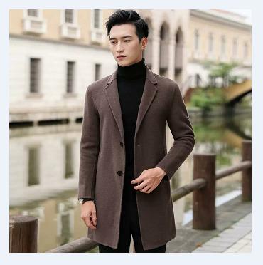 China MTM Tailor Custom Mens Brown Breathable Double Sided Peacoat Autumn Winter Handmade Wool Coat British Gentleman Mid Length Ditch Bespoke for sale